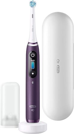 Електрична зубна щітка/електрична зубна щітка Oral-B iO Series 8, 6 режимів чищення для догляду за зубами, магнітна технологія, кольоровий дисплей і дорожній кейс, подарунок чоловіку/жінці, фіолетовий аметрін старий