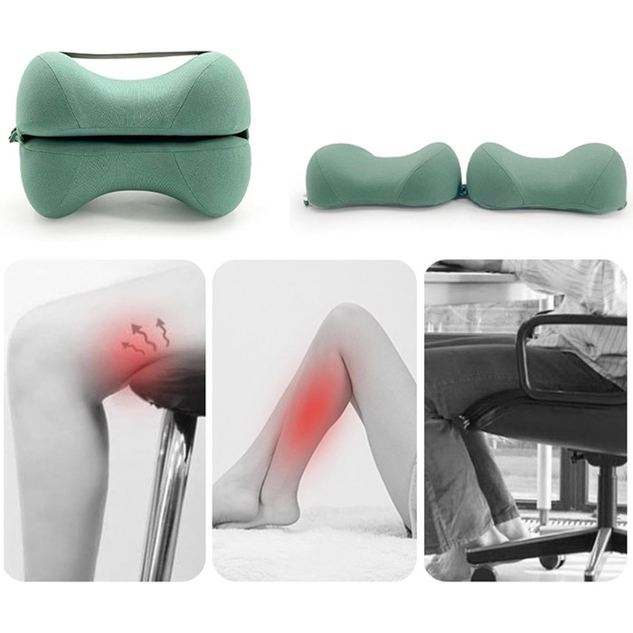 Подушка для ніг для сну на боці Подушка для ніг для сну на боці - Подушка для підтримки колін, яку можна прати, подушка для позиціонування ніг для вагітності, вирівнювання хребта, жіночий сон, зелена