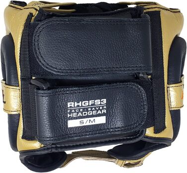Щит для обличчя RIVAL Boxing RHGFS3 для спарингу широкий отвір для очей, високоякісна шкіра та термопластична внутрішня оправа, золотистий, S/M