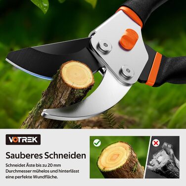 Садові ножиці Bypass 21,5 см з лезом SK5 та герметичною пружиною, як професійні ножиці для троянд, дерев, рослин, таких як ножиці для гілок, для легкого обрізання троянд, гілок, кущів Подарунковий Помаранчевий