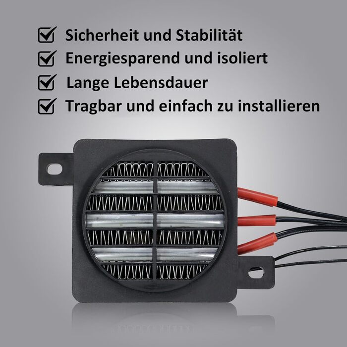 Повітряний обігрівач PTC з вилкою 100 Вт 220 В, ізольований автомобільний вентилятор-обігрівач PTC з постійною температурою, нагрівальний елемент постійної температури 60 мм, PTCYADU