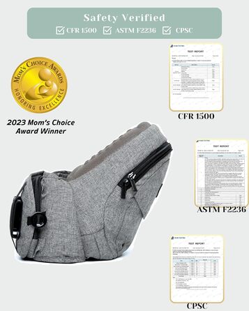 Переможець нагороди Mom&39s Choice Award - сертифікована CozyOne CPC дитяча кенгуру, регульований поясний ремінь із дизайном підтр