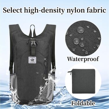 Велосипедний рюкзак-тримач, 15 л / 610 мл пляшка, Надлегкий, Текстиль, Чорний