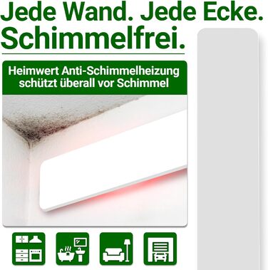 Протипліснявий обігрівач зі спеціальною інфрачервоною захисною мембраною - Знищує плісняву особливо енергоефективним та безхімічним способом на стінах, шпалерах, у ванних кімнатах та підвалах - Anti Mold Dry 50 Вт (50x10x1,3 см)
