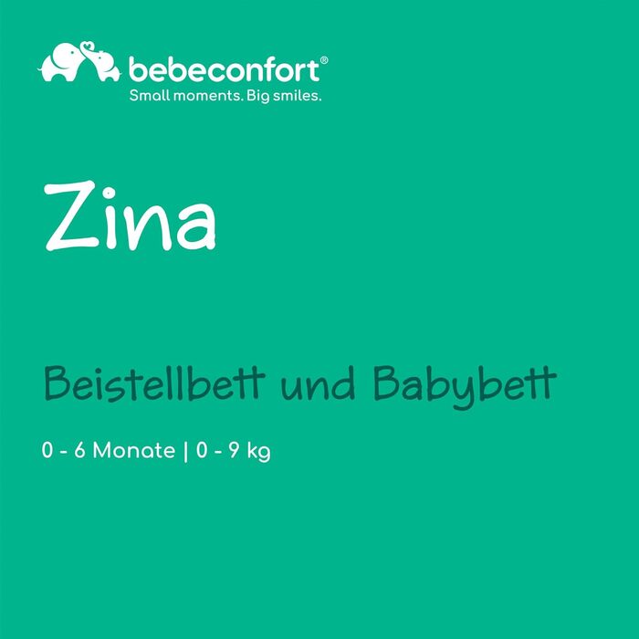 Ліжечко-тумбочка для малюків від народження до 6 місяців (0-9 кг), складне ліжечко-тумбочка, 5 регульованих рівнів висоти, регульований матрац, колір мінерального графіту Zina, колір мінерального графіту