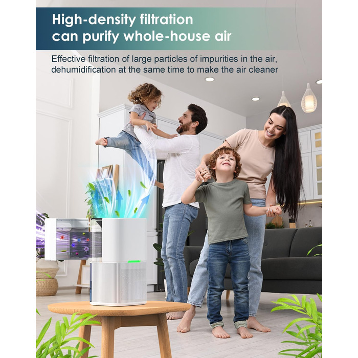 Осушувач повітря електричний, TUKIMA Кімнатний осушувач повітря Тихий осушувач повітря з функцією розморожування та режиму сну, оч