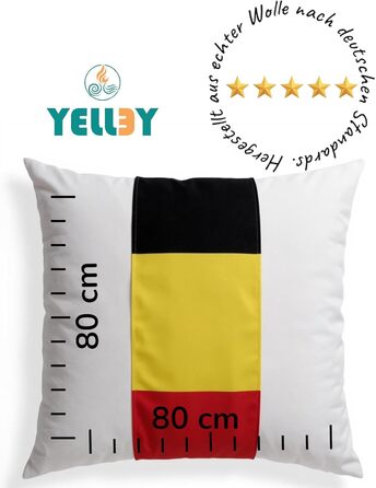 Подушка 80x80 см Високоякісна подушка для сну з вовняним наповнювачем та бавовняним чохлом Зручна, дихаюча та підходить для використання цілий рік