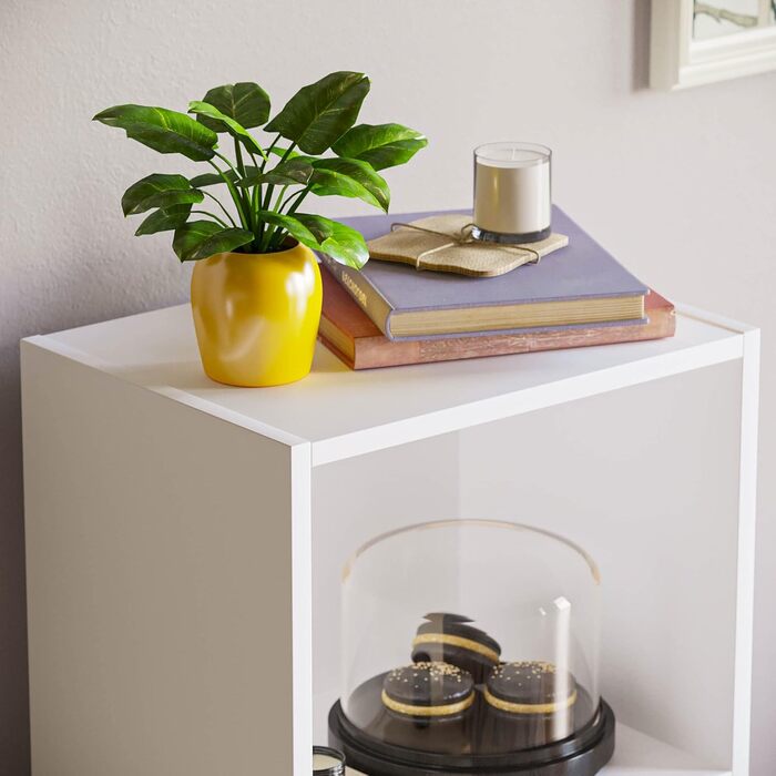 Книжкова полиця Vida Designs Oxford, 3-рівнева, кубоподібна, біла, дерев&39яна стелажна тумба для офісу, меблі для вітальні, 3 полиці, білий колір