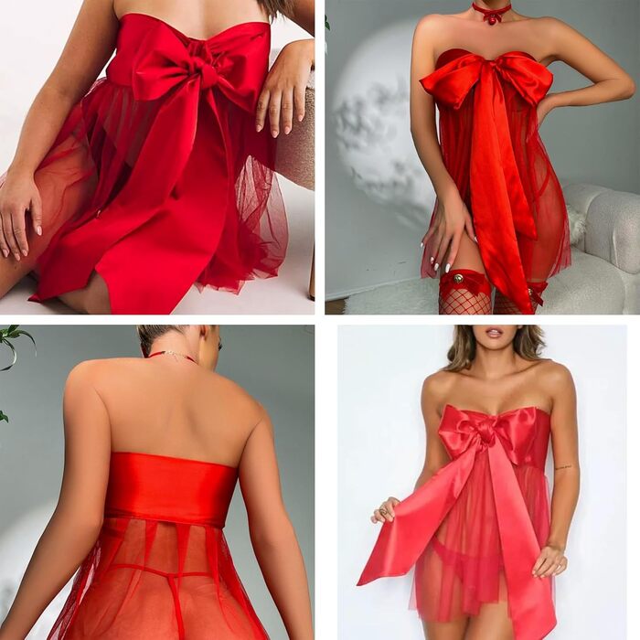 Жіночий сексуальний бебі-долл Avidlove, червоний, прозорий, M–XL