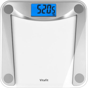 Ваги для ванної кімнати Vitafit Scale Body Fat Scale з додатком 180 кг, шкала складу тіла з Bluetooth, ваги для людей з жиром і м'язовою масою, ІМТ, білок, BMR, чорний (цифрові ваги)