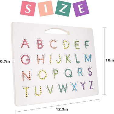 Магнітна дошка в тон шкіри з ручкою для малювання, магнітною дошкою з таблицями великих і малих літер - набір для навчання алфавіт