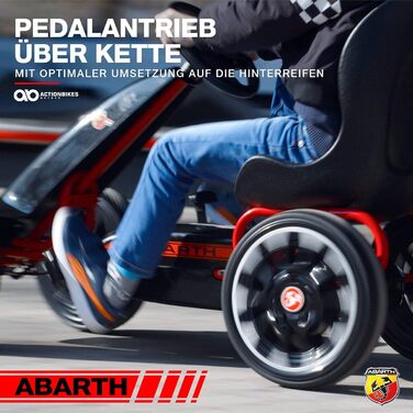Екшн-велосипеди Motors GoKart Abarth FS595 Kettcar - Картинг - Педальний автомобіль з ручним гальмом - Закритий корпус з ланцюгом