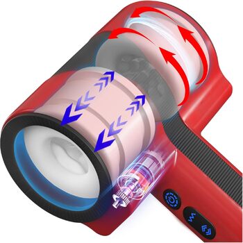 Електричний чоловічий мастурбатор YAWNSHE, з функціями поштовху, обертання та вібрації