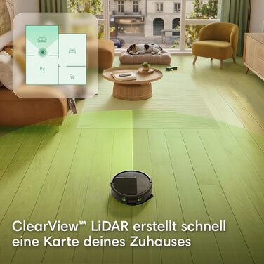 Робот-пилосос з функцією вологого прибирання iRobot Roomba 115 Combo, потужність всмоктування 15к Па, навігація Clearview LiDAR, чорний