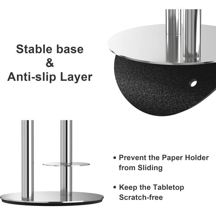 Срібний тримач для туалетного рулону, окремо стоячий тримач для туалетного рулону, тримач для туалетного рулону з нержавіючої стал