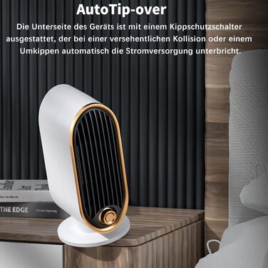 Портативний електричний обігрівач, 800 Вт, для приміщень, термостат, для розміщення на столі та підлозі, захист від перекидання, невеликий кімнатний обігрівач для спальні, офісу, дому, вітальні