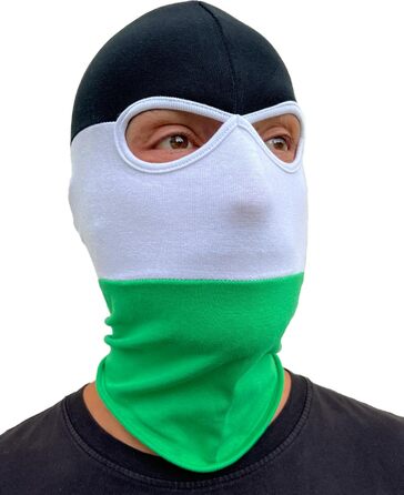 Балаклава PGWEAR у смужку та однотонні кольори Унісекс, один розмір Чорний, білий, червоний, синій, жовтий, зелений (чорний/білий/зелений)