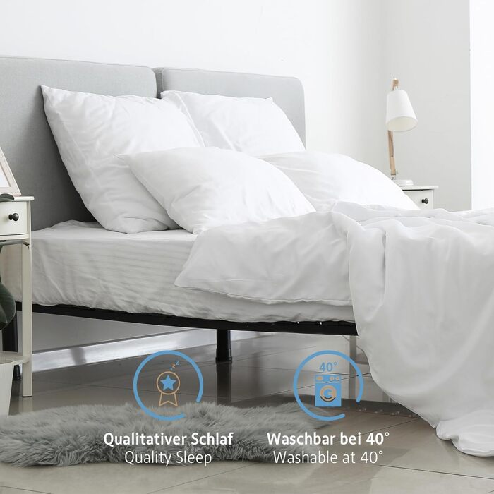 Подушки Komfortec 80x80 см, комплект з 2 шт. , сертифіковані Oeko-TEX, подушки з наповнювачем 1000 г, підходять для алергіків, можна прати, подвійний пакет 80x80 см, класичний