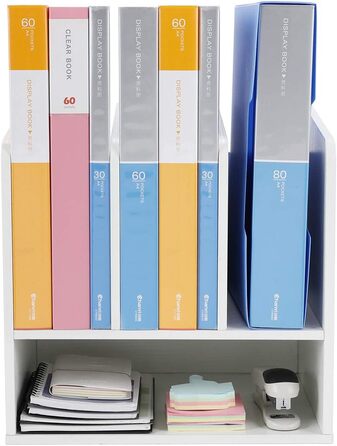 Відділення дерев&39яний органайзер для офісного столу формату A4 Тримач для документів Лоток для файлів Тримач для журналів Лоток для листів Організатор для паперових журналів, білий, 4-