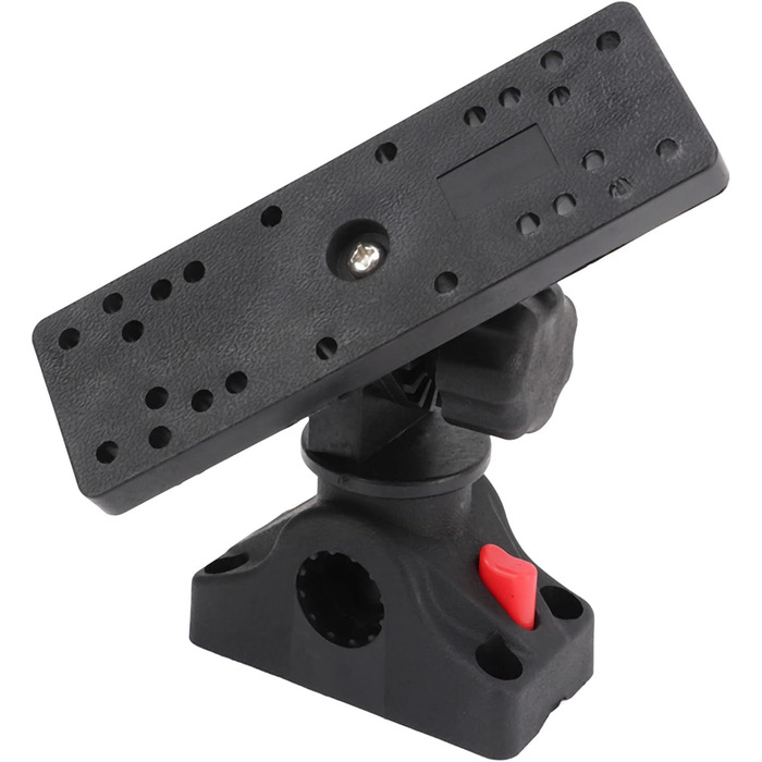 Кронштейн ехолота, обертання на 360 градусів, універсальна монтажна пластина, кронштейн ехолота морської електроніки для човнів, байдарок, електроніки GPS, ехолота та глибиноміра (чорний)