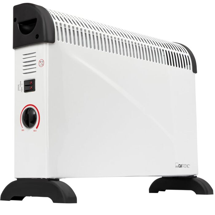 Конвекторний обігрівач Clatronic Портативний обігрів для вашого дому Електричний обігрівач з 3 режимами нагріву Обігрівач з термостатом До 40 кв. м Конвектор із захистом від перегріву KH 3077 N Чорний