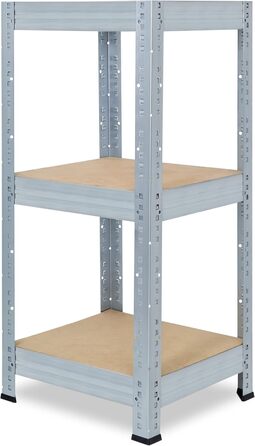 Професійний надміцний стелаж, оцинкований/металевий стелаж з 3 полицями, вантажопідйомність 200 кг кожна/металевий стелаж для підвалу, гаражний стелаж, стелаж для майстерні або стелаж для зберігання/навісний стелаж, металевий, В 90см / Ш 60см / Г 60см, 90