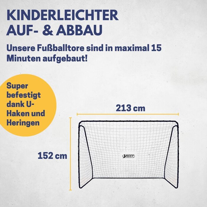 Найкращі спортивні футбольні ворота зі стінкою-мішенню Футбольні ворота 213 см x 152 см Дитячі футбольні ворота з різними кольоровими дизайнами Високоякісні дитячі ворота з сіткою, стінкою-мішенню та кілочками Футбольні ворота Fatzo