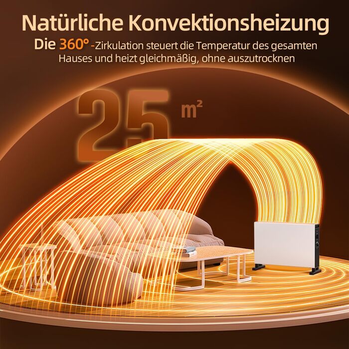 Конвекційний обігрівач, електричний обігрівач, радіатор, кімнатний обігрівач потужністю 1000 Вт/2000 Вт з регульованим режимом для спальні, кухні, офісу, енергоефективний безшумний обігрівач