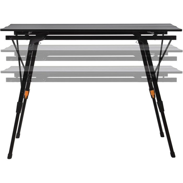 Складаний кемпінговий стіл CampFeuer 90,5 x 51,5 см Складаний стіл з сумкою для перенесення, садовий стіл, дорожній стіл Складаний стіл з регульованою висотою, вуличний стіл, бічний столик Балконний стіл, багатофункціональний стіл (чорний)