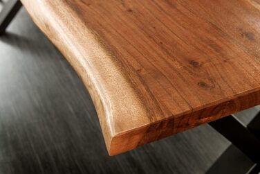 Обідній стіл Riess Ambiente з масиву дерева Mammut Nature 180 см, акація, натуральний край, стільниця 2,6 см