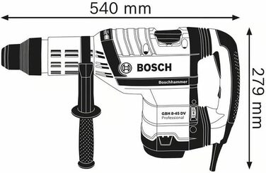 Перфоратор Bosch Professional GBH 8-45 DV (потужність 1500 Вт, діаметр свердління в бетоні перфораторами 12-45 мм, макс. енергія у