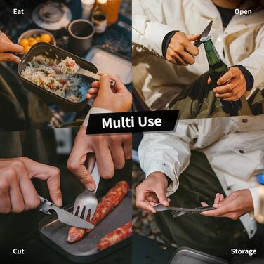 Посуд Naturehike з чистого титану, обладнання для пікніка, ніж, виделка, ложка, відкривачка для пляшок, дорожній посуд, посуд для вулиці, лише 40 г