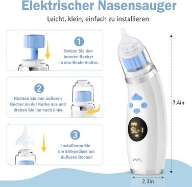 Акумуляторний назальний аспіратор для новонароджених електричний, IP65 водонепроникний електричний назальний аспіратор-пилосос для