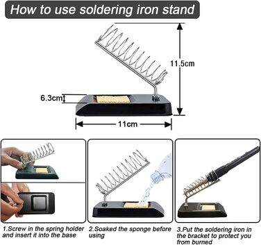 Набір паяльників, паяльник 60 Вт з вимикачем 200-450C, регульована ручка температури, 5 жал, вигнутий пінцет, паяльний дріт, підст