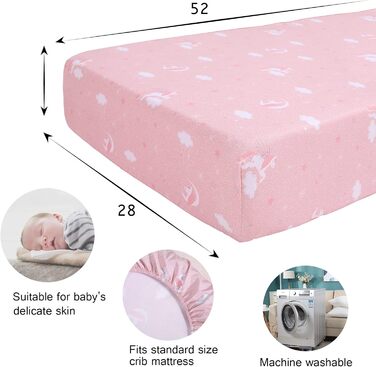 Комплект постільної білизни UOMNY в дитяче ліжечко для дівчаток, рожевий, 3 предмети, ковдра, простирадло, дитяча наволочка, м'яка