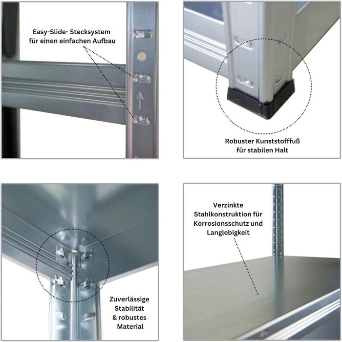 Набір економ-класу з 5 предметів Металеві стелажі Steel Eagle 180x120x60 см Навантаження на полицю 130 кг Оцинковані надміцні стелажі, кухонні стелажі, стелажі для підвалу, стелажі без болтів, гаражні стелажі, стелажі для зберігання 5 шт. ВxШxГ 180x120x60
