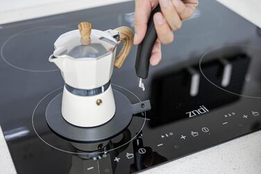 Індукційний адаптер 14 см знімна ручка, ізоляційна не змінює колір після використання теплорозподільник з чорним покриттям для високих температур, пластинчасте реле індукційне/газове 14 см