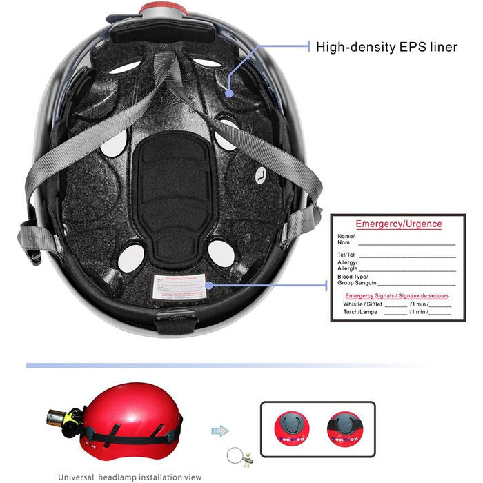 Класичний шолом Tontron Kletterhelm Bergsteigerhelm Rot L