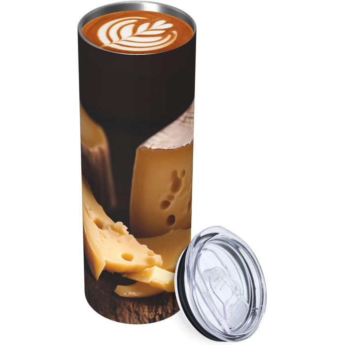 Кухоль з прямою трубочкою, 590 мл, сирний принт, дорожній кухоль, підходить для кемпінгу, офісу та дому