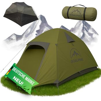 Намети GOALPINE для 1 та 2 дорослих Водонепроникність 4000 мм Маленький розмір у упаковці Для піших прогулянок, альпінізму та велотуризму Ультралегкі 3-4 сезони Швидке встановлення 2P ESKAPADE II - Зелені