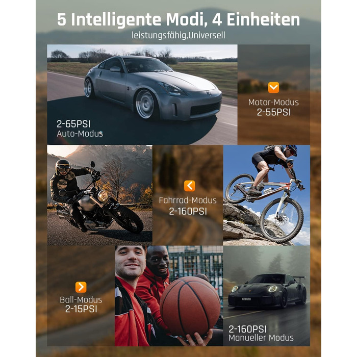 Автомобільна шина з міні-компресором CAFELE 160PSI, електричний повітряний насос DC 12V, портативний з 2 цифровими дисплеями, ткан