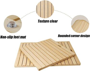 Натуральний килимок для ванної кімнати Дерев'яний килимок для ванної кімнати з масиву дерева Нековзний килимок для душу прямокутни