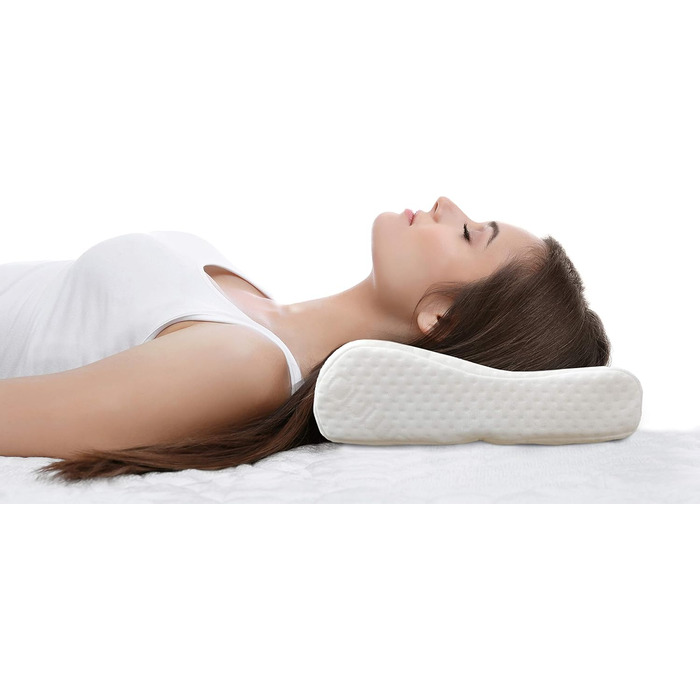Ергономічна подушка bonmedico середнього розміру - Ортопедична подушка для підтримки шиї - Подушка для шиї для сну на боці та на спині - Подушка з піни з ефектом пам&39яті - Подушка для сну для дорослих - Подарунки для здоров&39я
