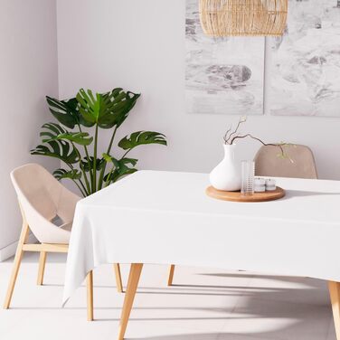 Скатертина Soleil d'ocre з захистом від плям квадратна ALIX, біла, 140 x 240 см біла 140 x 240 см