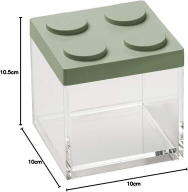 Контейнер для продуктів Brickstore, 500 мл, колір шавлії, з кришкою, що штабелюється, та високоякісним прозорим корпусом