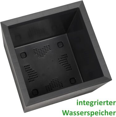 Кашпо Caro бетонного вигляду на коліщатках з пластику 100 переробленого (40см, антрацит) 40см антрацит, 24