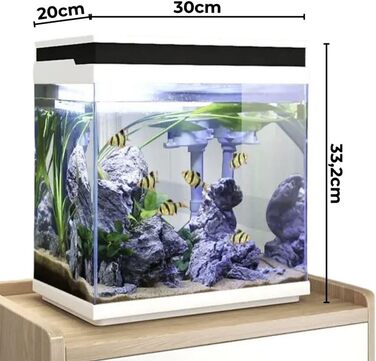 Акваріум AquaOne Nano LED HNE-380, 26 л, прозорий, комплект з фільтром і підсвіткою