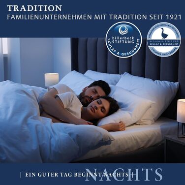 Пухова подушка Billerbeck Martina - 80 x 80 см - Міцна опорна подушка - 15 гусячого пуху та 85 пера