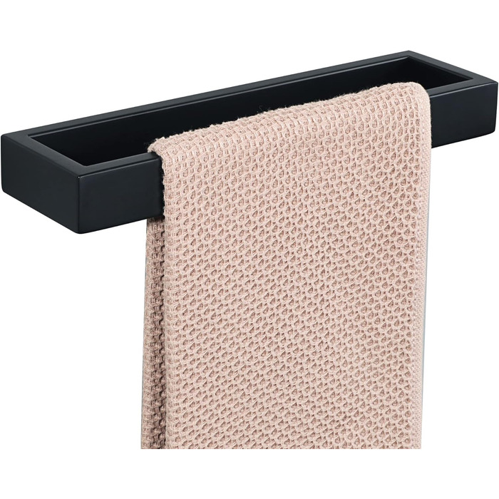 Тримач для рушників SAYAYO Чорний тримач для рушників для ванної кімнати Тримач для рушників для гостей Настінний тримач для рушників з нержавіючої сталі для ванної та кухні 26 см