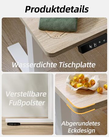 Письмовий стіл з регульованою висотою 12060 см, Електричне регулювання висоти, Стіл для роботи сидячи/стоячи з 2 функціями пам&39яті, Комп&39ютерний стіл, Клен 120 x 60 см Клен